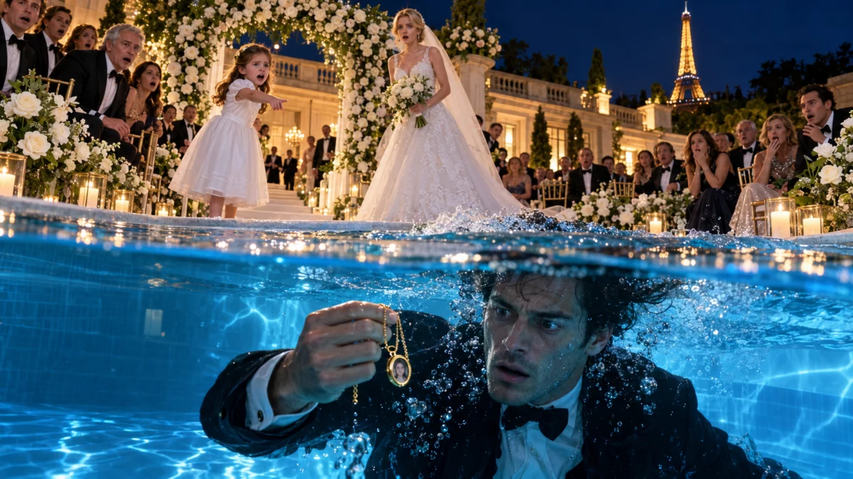 UNE PETITE FILLE INTERROMPT LE MARIAGE… ET LE MARIÉ PLONGE DANS LA PISCINE ! 