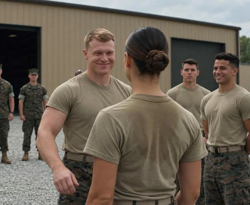 UN SOLDAT DÉCHIRE LE T-SHIRT D’UNE JEUNE FEMME POUR L’HUMILIER — MAIS QUAND LE COLONEL DÉCOUVRE SON TATOUAGE, IL SE MET AU GARDE-À-VOUS ET LA SALUE DEVANT TOUTE LA BASE !