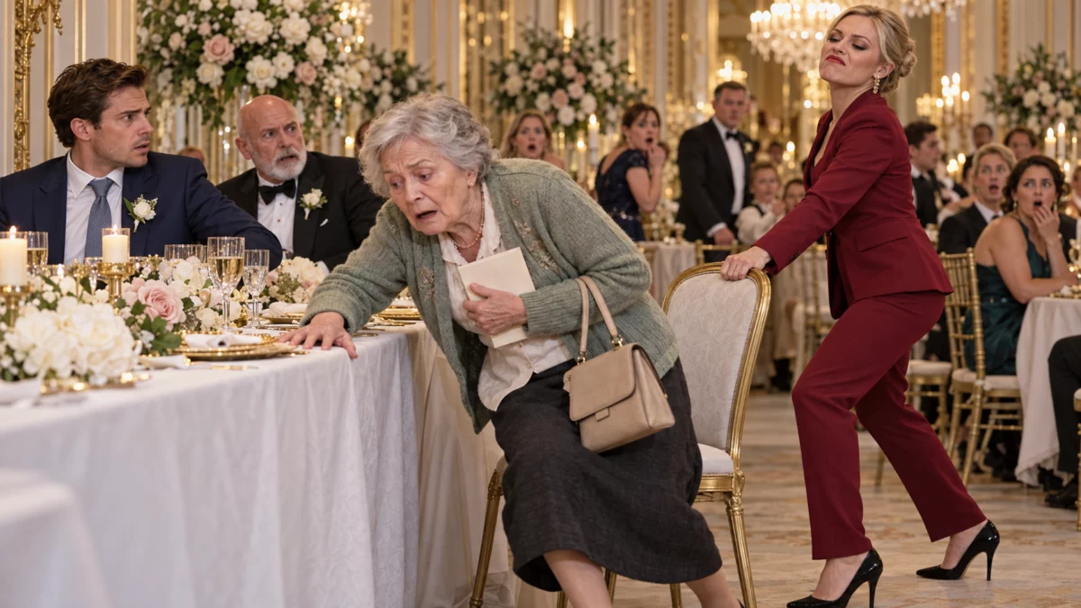ELLE RETIRE LA CHAISE D’UNE VIEILLE DAME DEVANT 200 INVITÉS… MAIS LA LETTRE QU’ELLE APPORTE VA DÉTRUIRE UN SECRET DE 34 ANS !