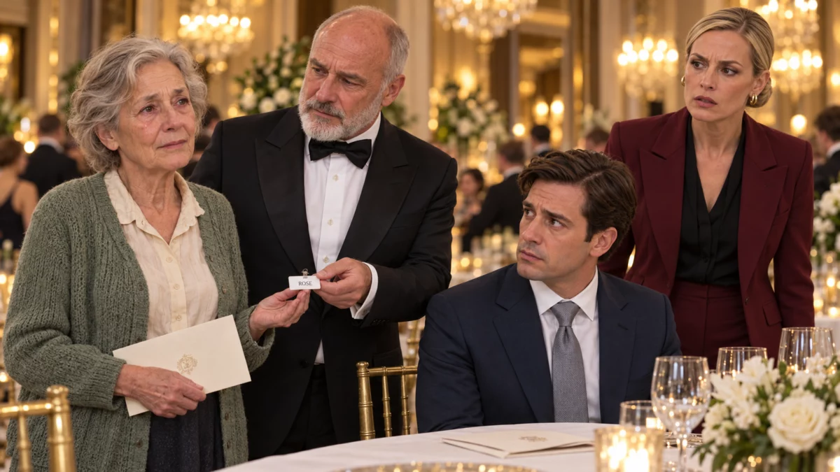 Elle humilie une vieille dame devant son fils… puis un invité retrouve le badge qu’il avait caché