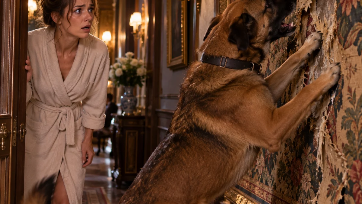 Son chien déchirait la tapisserie depuis plusieurs minutes — ce qu’elle a découvert derrière a réveillé un secret vieux de vingt ans