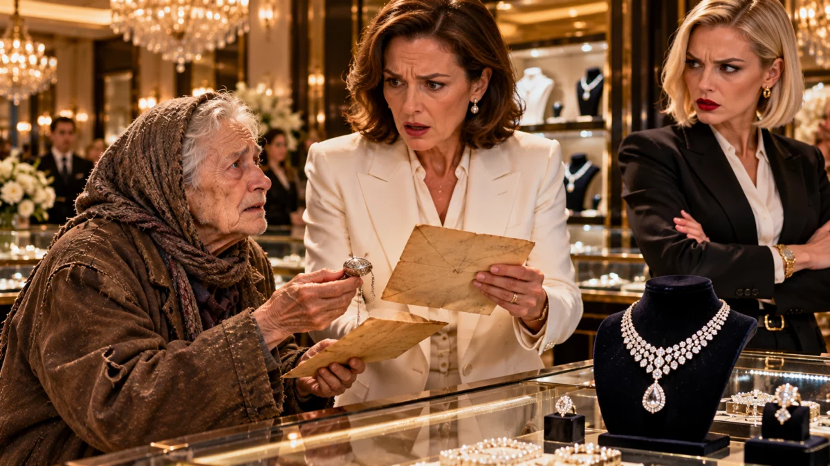Elle humilie une vieille dame pauvre dans une bijouterie de luxe… puis une lettre vieille de 40 ans révèle un incroyable secret de famille !